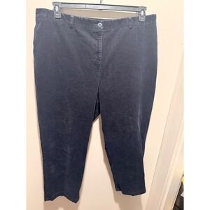 LL‎ Bean Womens Classic Fit Curvy Corduroy Pants Navy Blue Size 22WP Petite